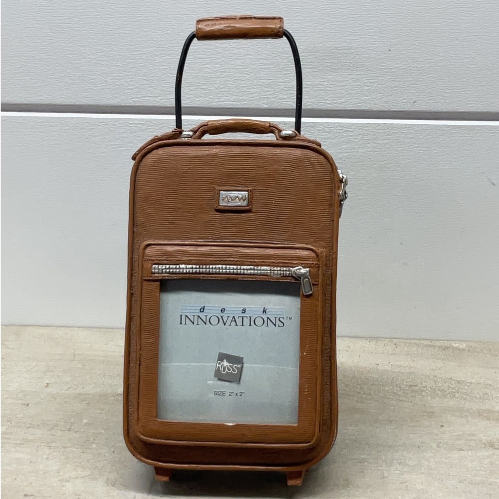 Russ Berrie Desk Innovations Miniature Brown Suitcase Picture Frame 2x2 100385